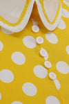 Robe Stylée Vintage à pois jaunes