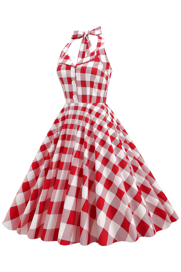 Robe Vintage Rétro à Pois Rockabilly Années 50 Style Audrey Hepburn - Élégante Robe Trapèze