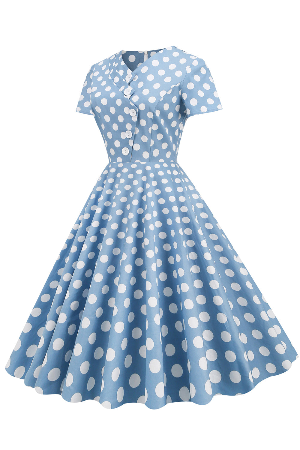 Robe Mi-Longue à pois Vintage