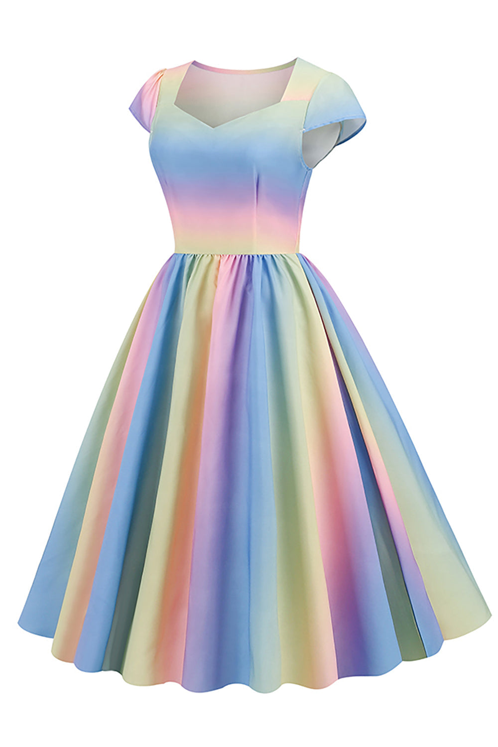 Robe Arc-en-ciel Vintage Style 50's