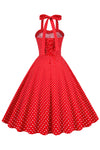 Robe Rouge à Pois Vintage des années 50