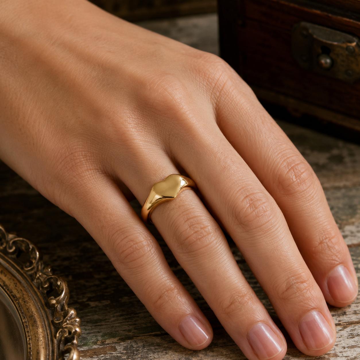 Chevalière Femme Vintage Dorée