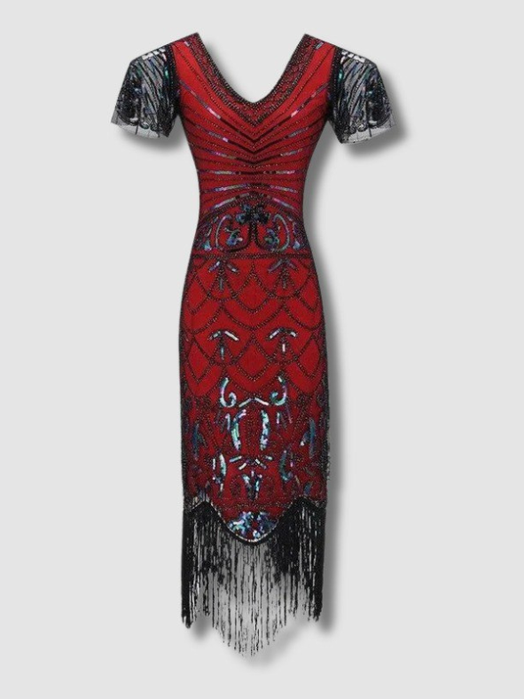 Vintage Red Charleston Dress