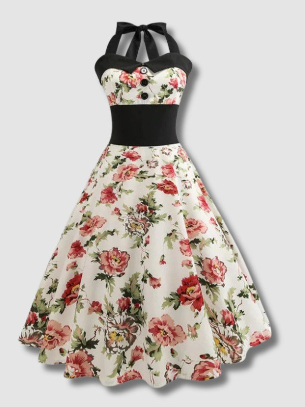 Robe Vintage Pin-Up Fleurie