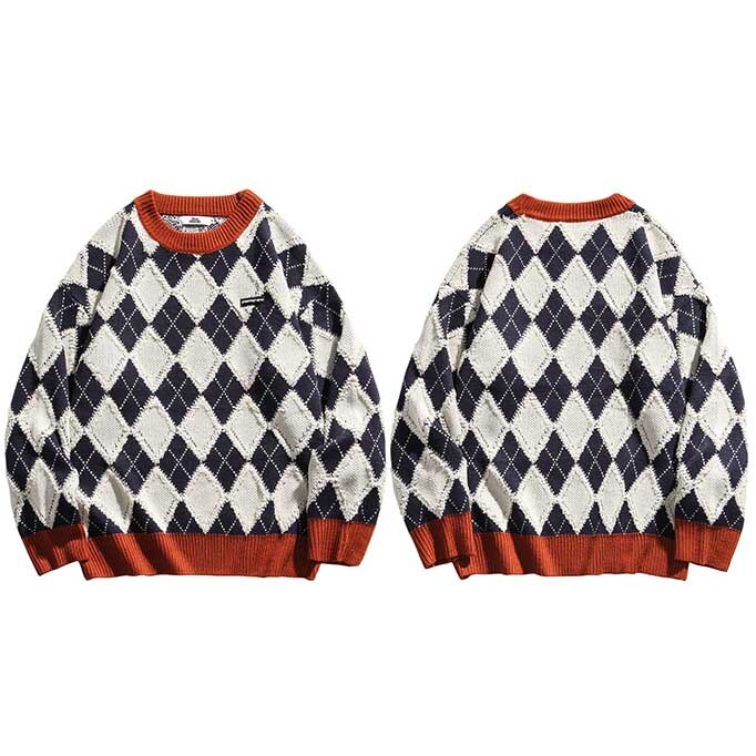 Pull vintage carreaux