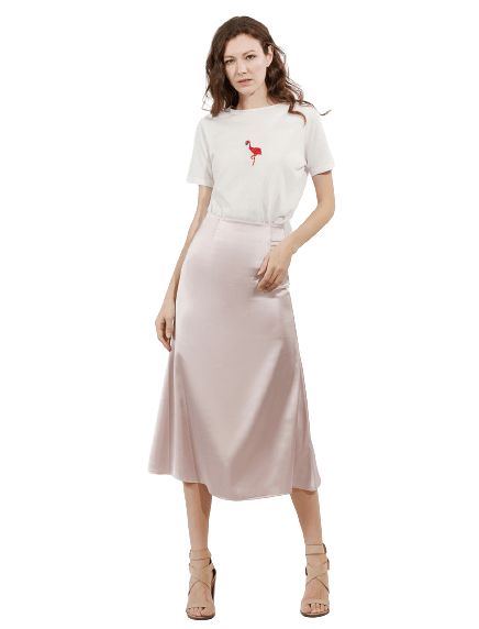 Jupe Vintage Mi-Longue Unie