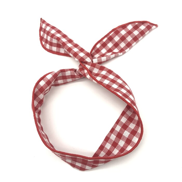 Vintage Red and White Gingham Headband