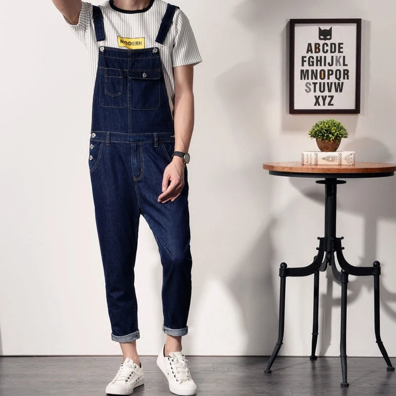 Men's Blue Jeans Overalls