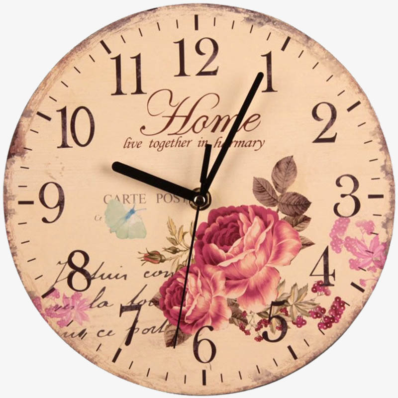 Vintage Flower Wall Clock