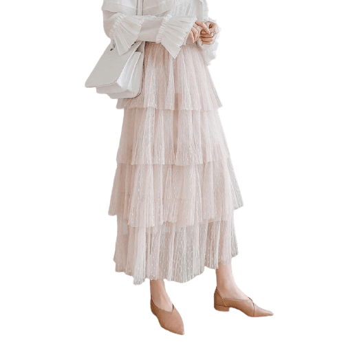 Jupe Vintage Longue À Volants