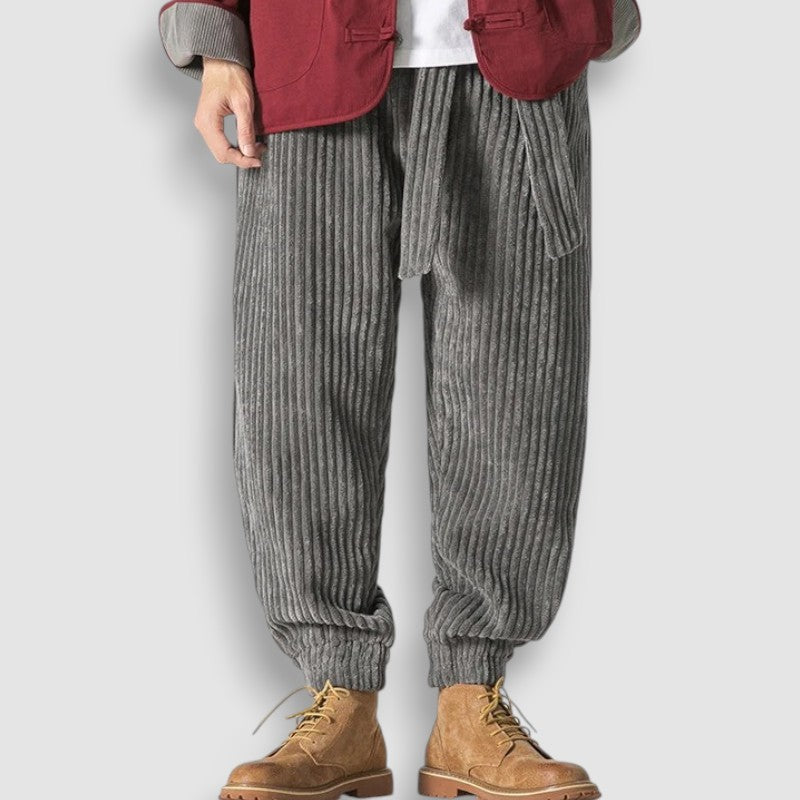 Pantalon Japonais en Velours Côtelé
