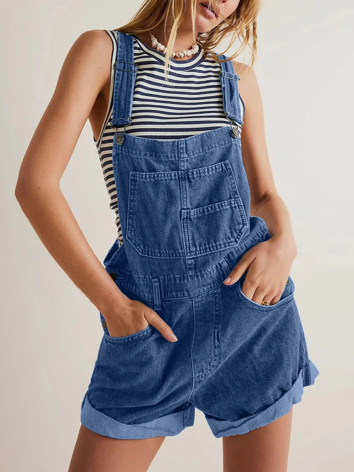 Salopette Short Denim Femme