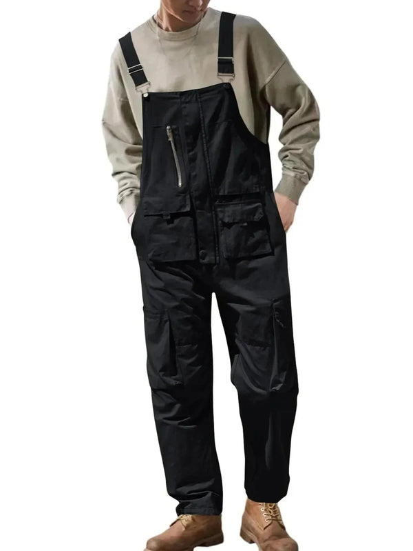 Salopette De Travail Homme Jean Stretch Court - Pantalon Été Avec Poches Et Bretelles - Short Combinaison Léger Confortable