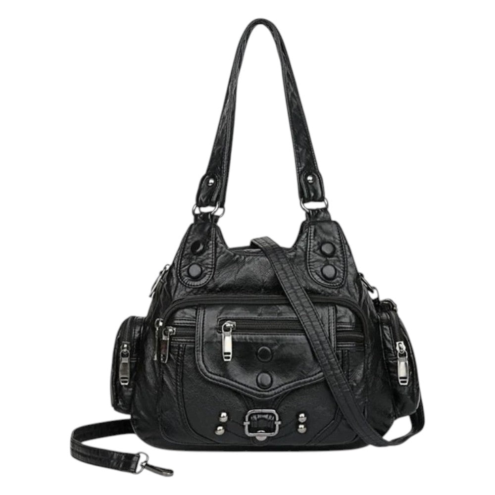 Sac Cuir Souple Noir Vintage