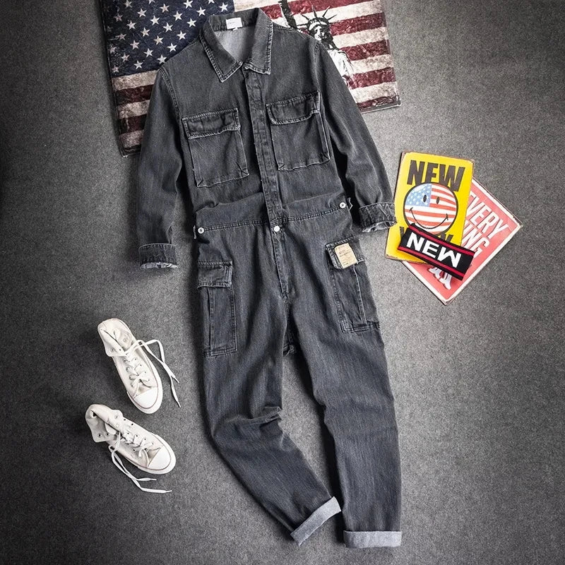 Men's Denim Overalls Jumpsuit