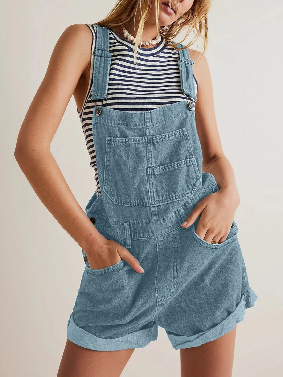 Salopette Short Denim Femme