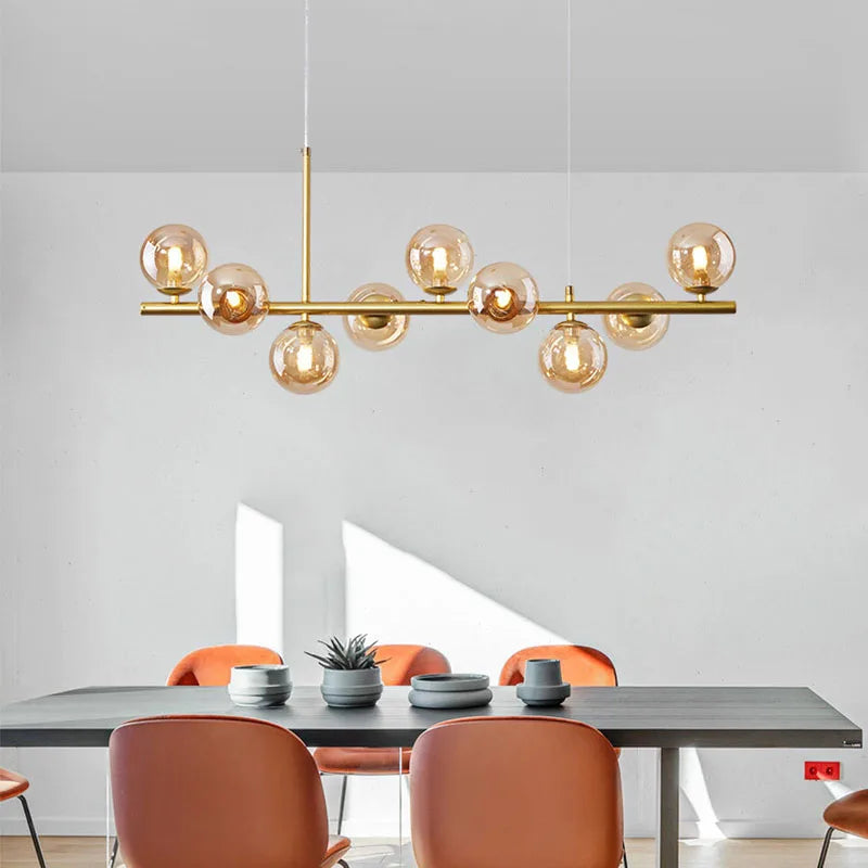 Lustre Globes Doré