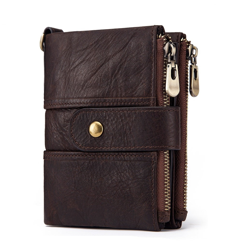 Porte-monnaie En Cuir Marron Vintage Pour Homme - Style D'époque, Occasion En Cuir Véritable
