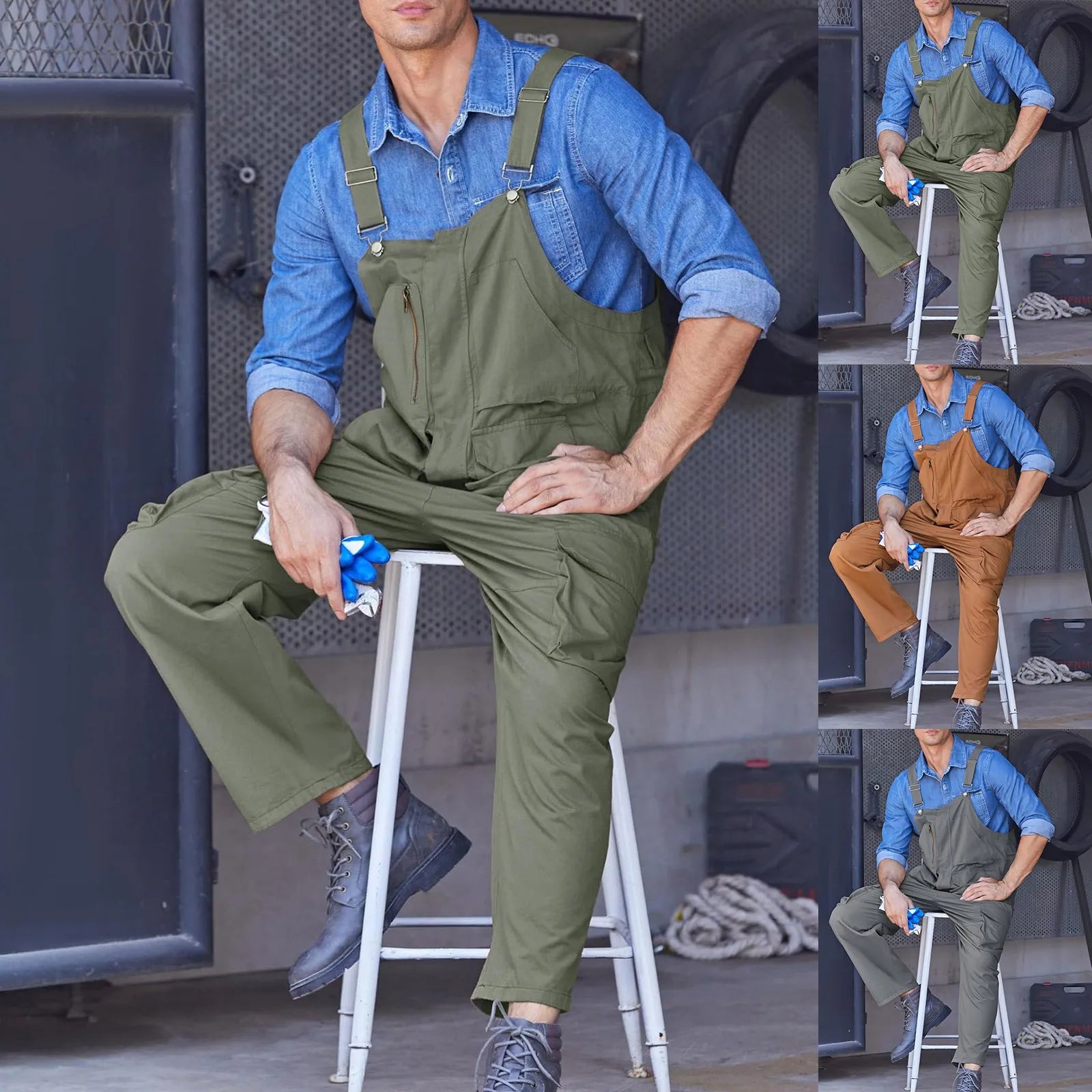 Men's Cargo Overalls 