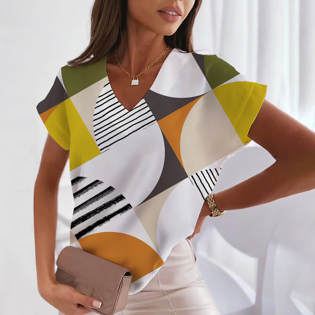 Vintage Geometric Print T-Shirt