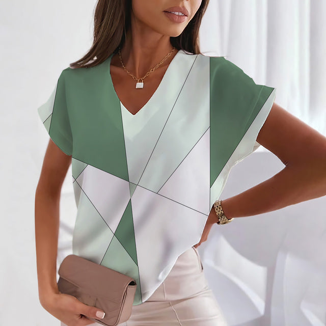 T-Shirt Imprimé Géométrique Vintage