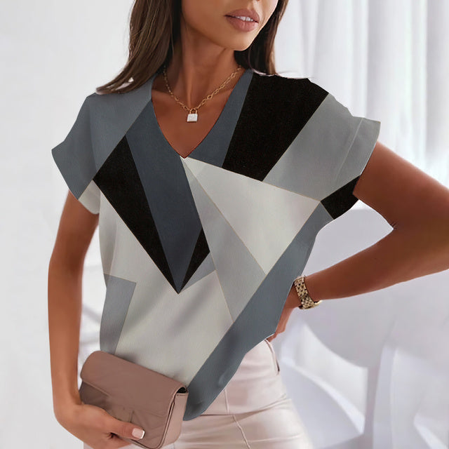 T-Shirt Imprimé Géométrique Vintage