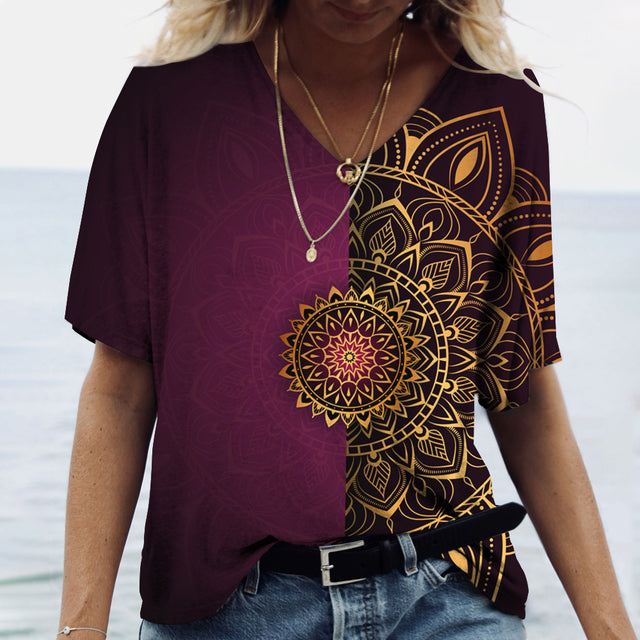 T-Shirt à Col V Vintage