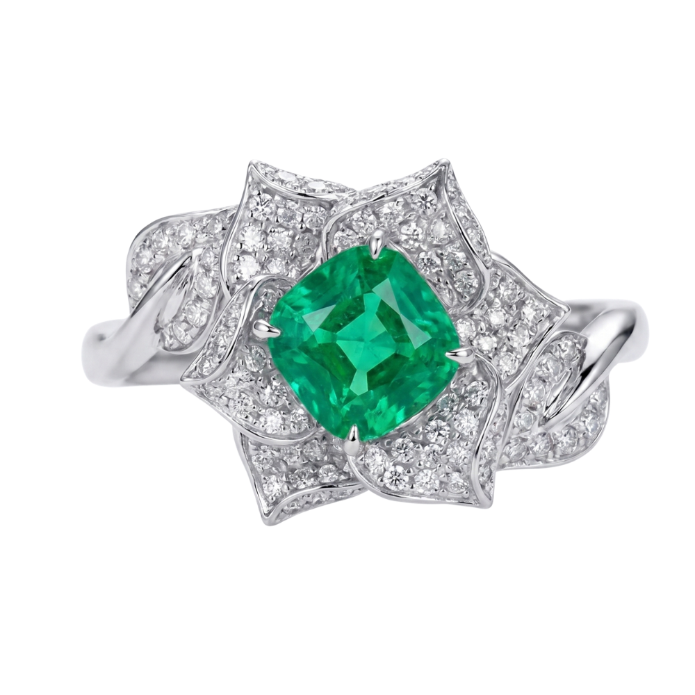 Bague Art Deco Emeraude