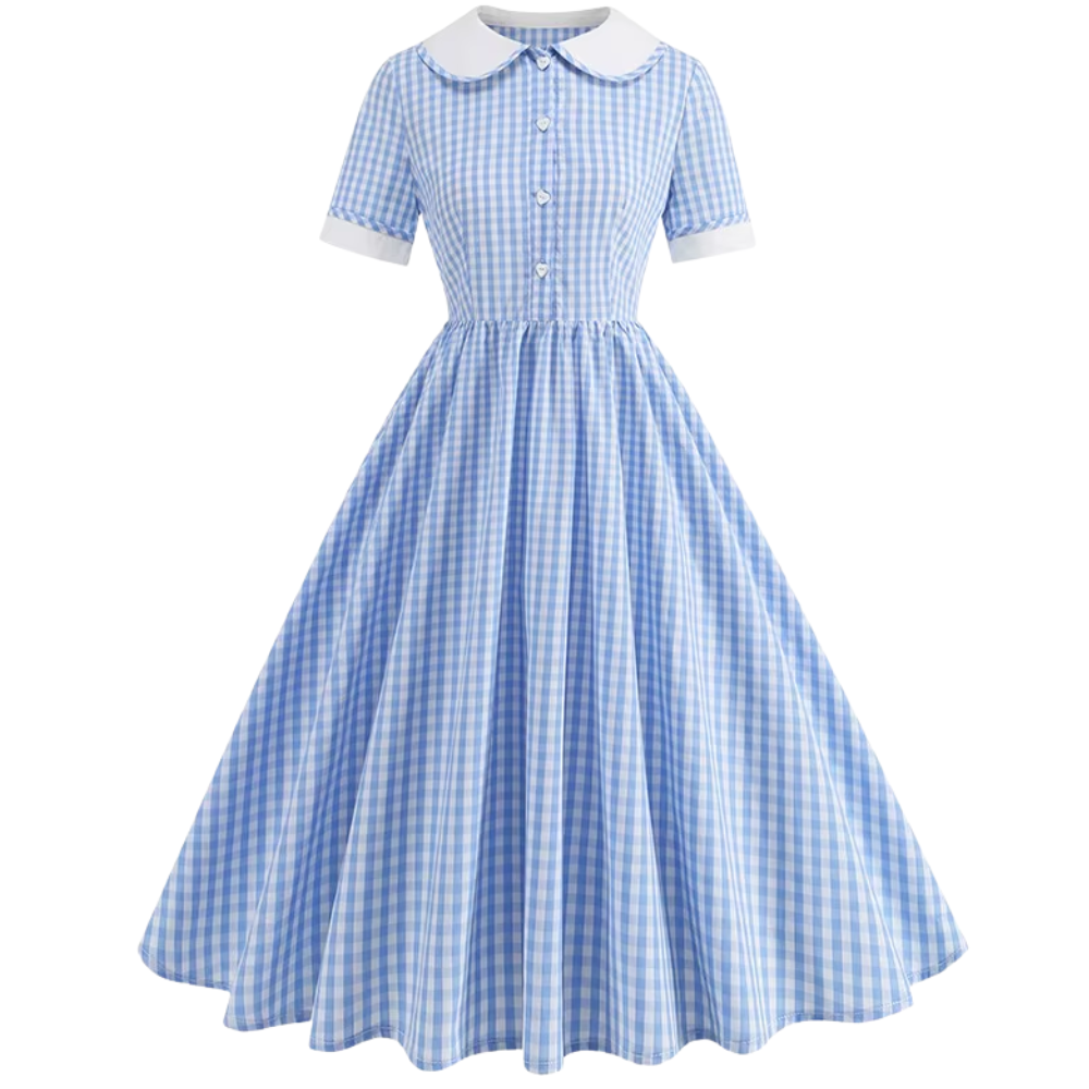 Robe à Carreaux Vintage des Années 50