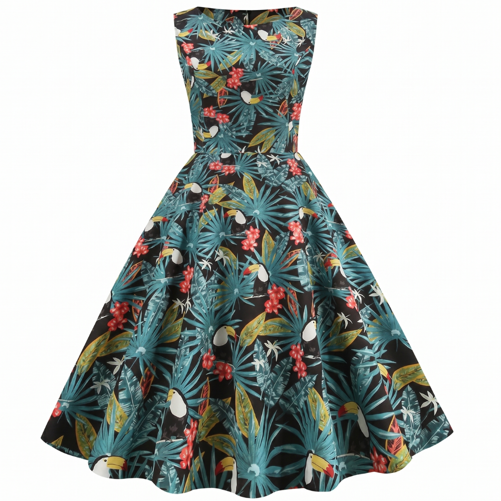 Robe Vintage à Imprimé Grunge