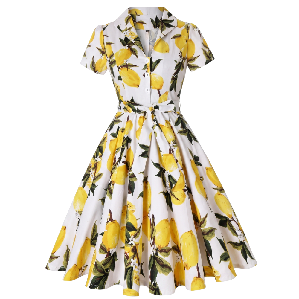 Robe Vintage d’Eté Motif Citron