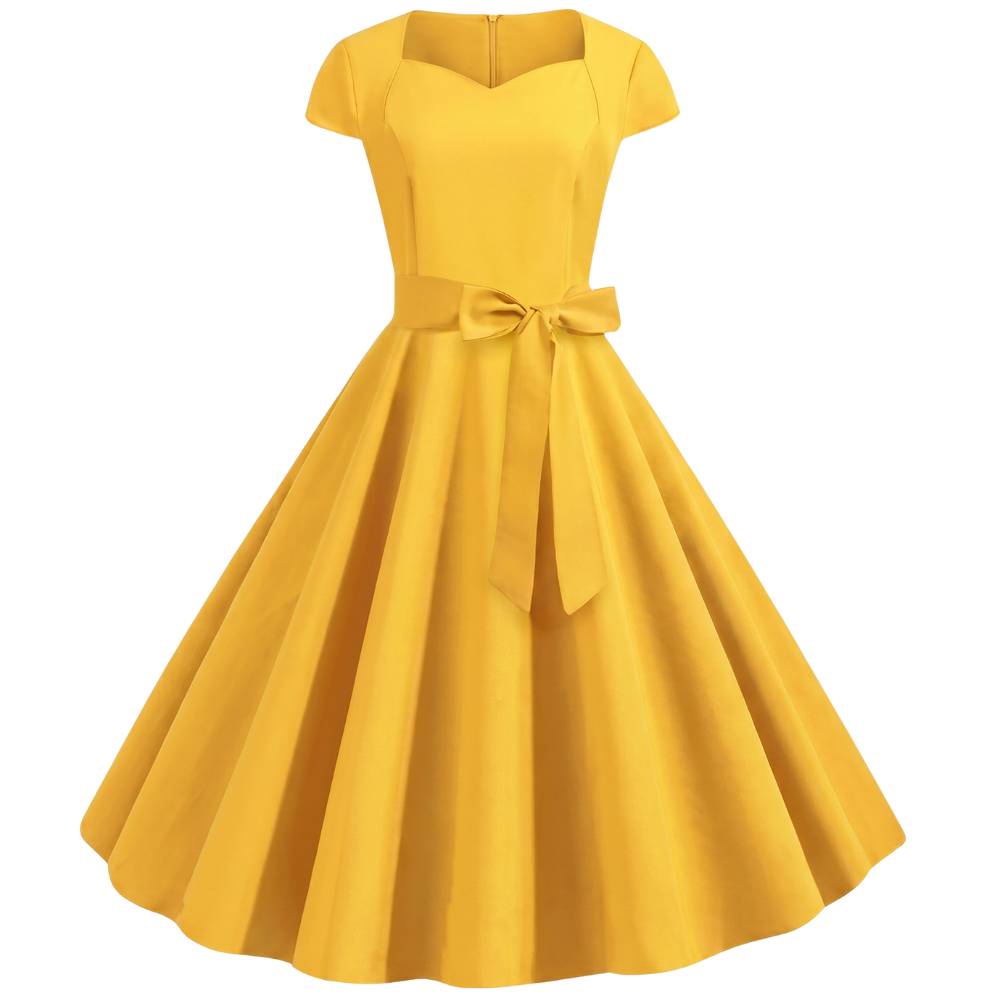 Robe Jaune Vintage des Années 50
