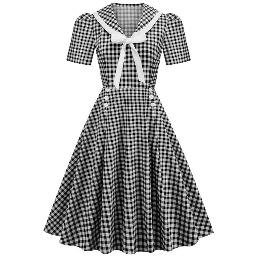 Robe Vintage avec Nœud Papillon