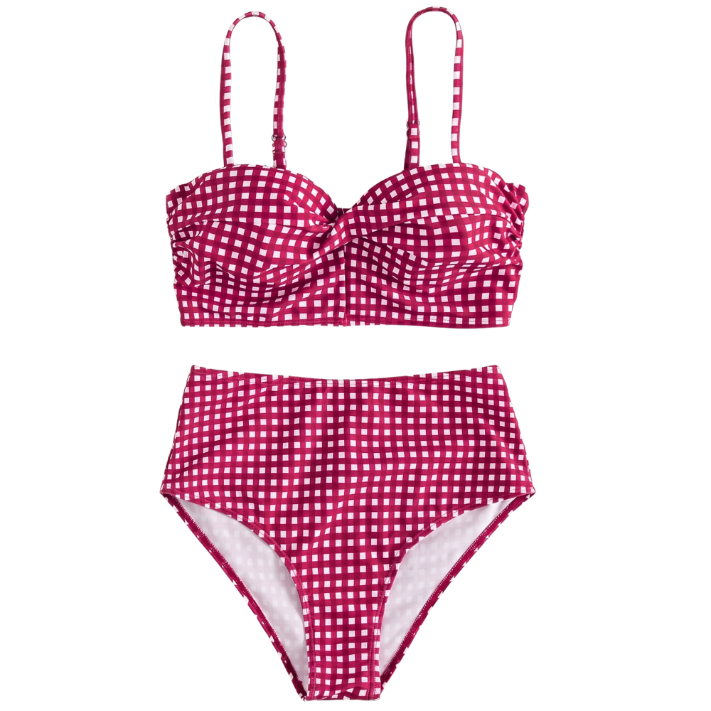 Maillot de Bain Rétro à Carreaux