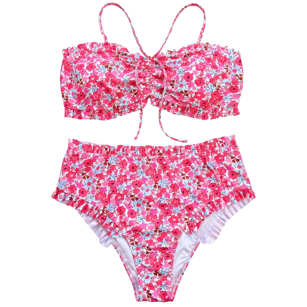 Bikini Bandeau Vintage Fleuri