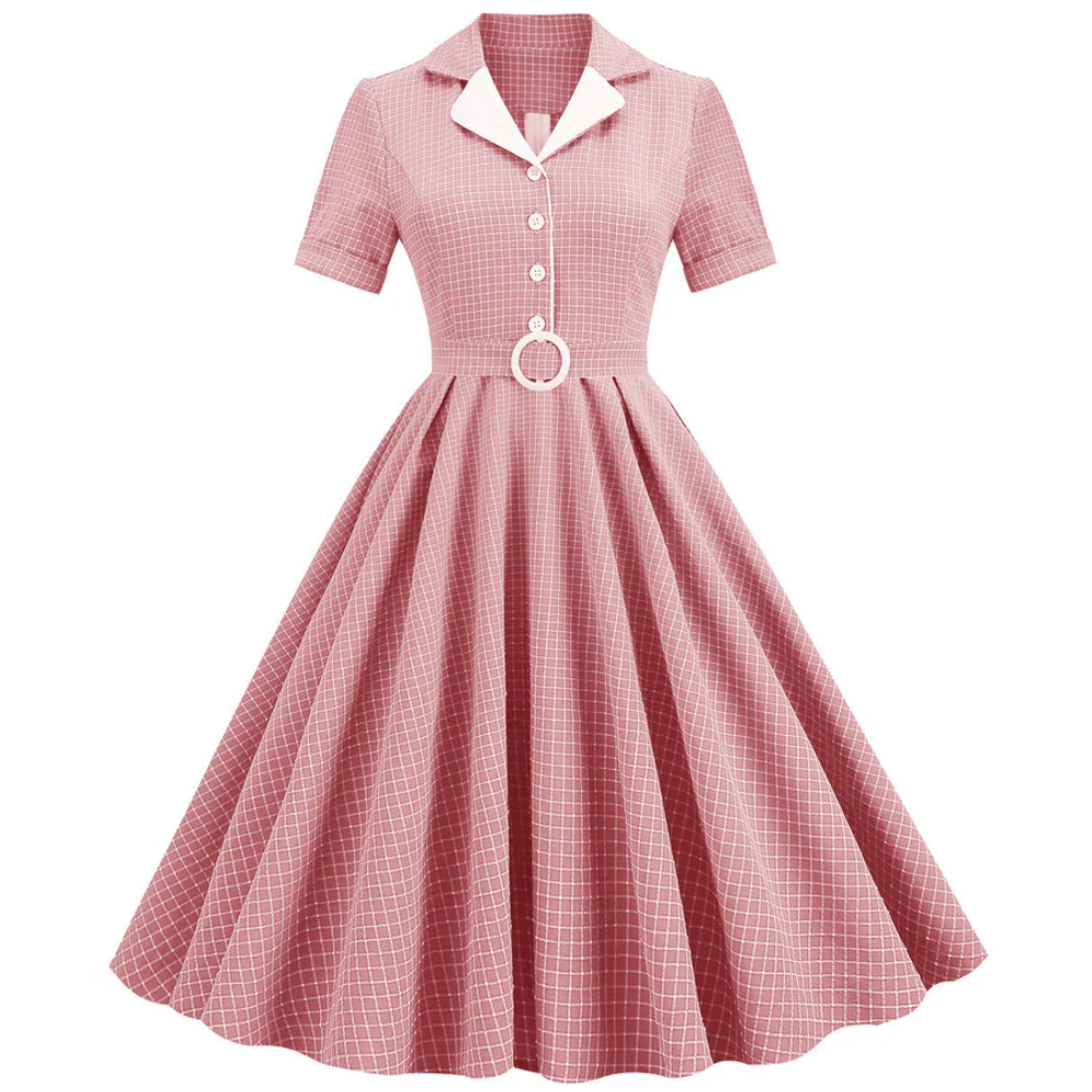 Robe Mi-longue à Carreaux Vintage