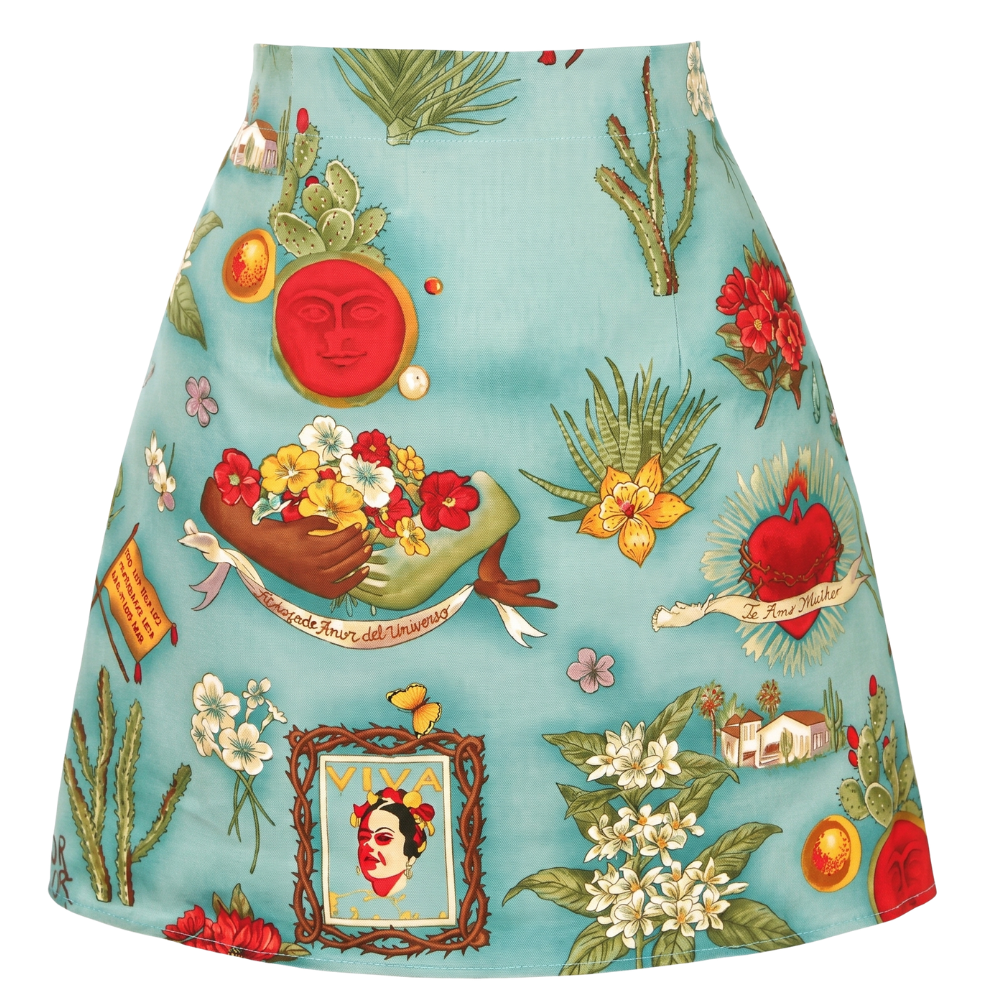 Mini Jupe Vintage Bleue Florale