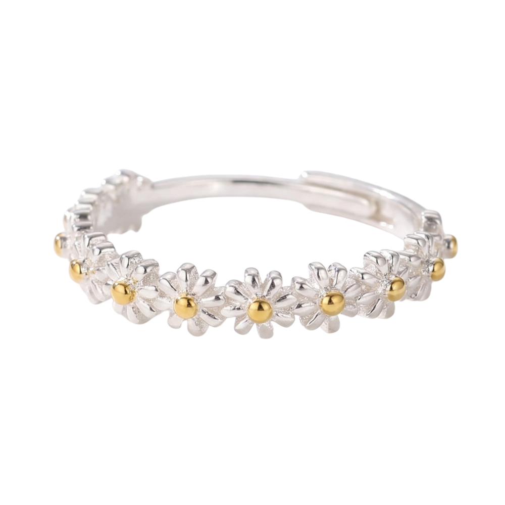 Bague Fleur Ajustable Vintage