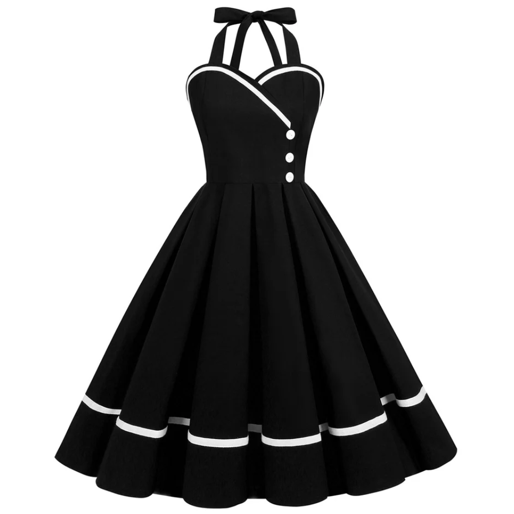 Robe Pin Up Vintage en Col V des Années 50