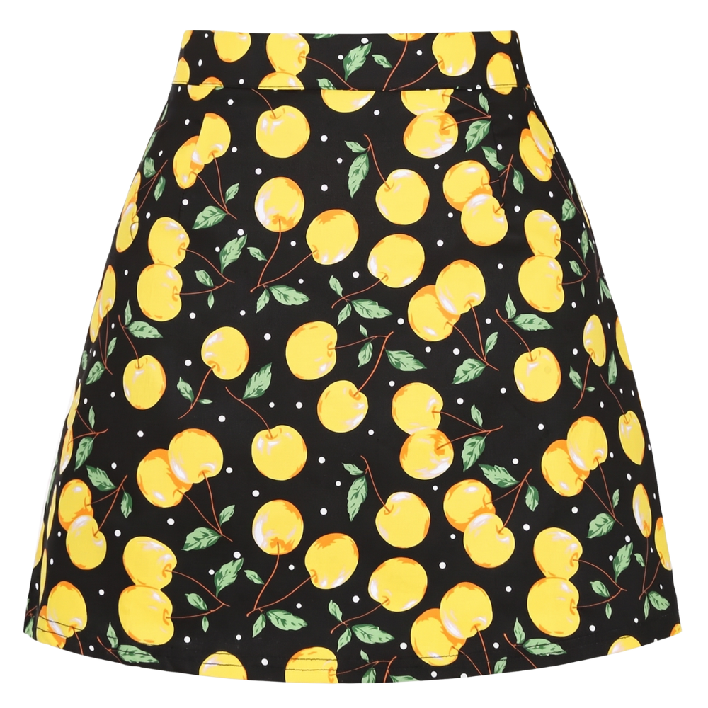 Jupe Vintage Noire Fruitée