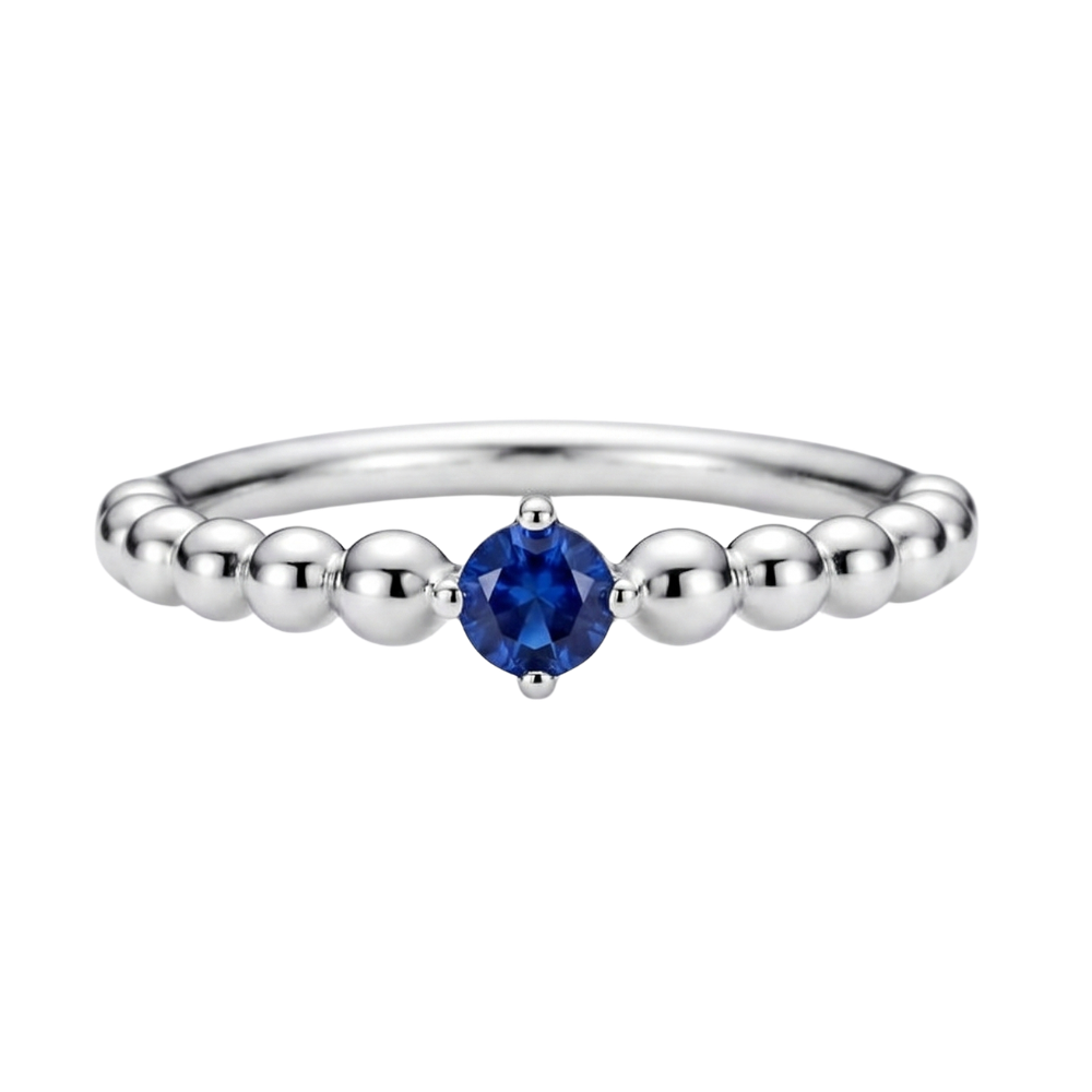 Bague Argent Zircon Bleu
