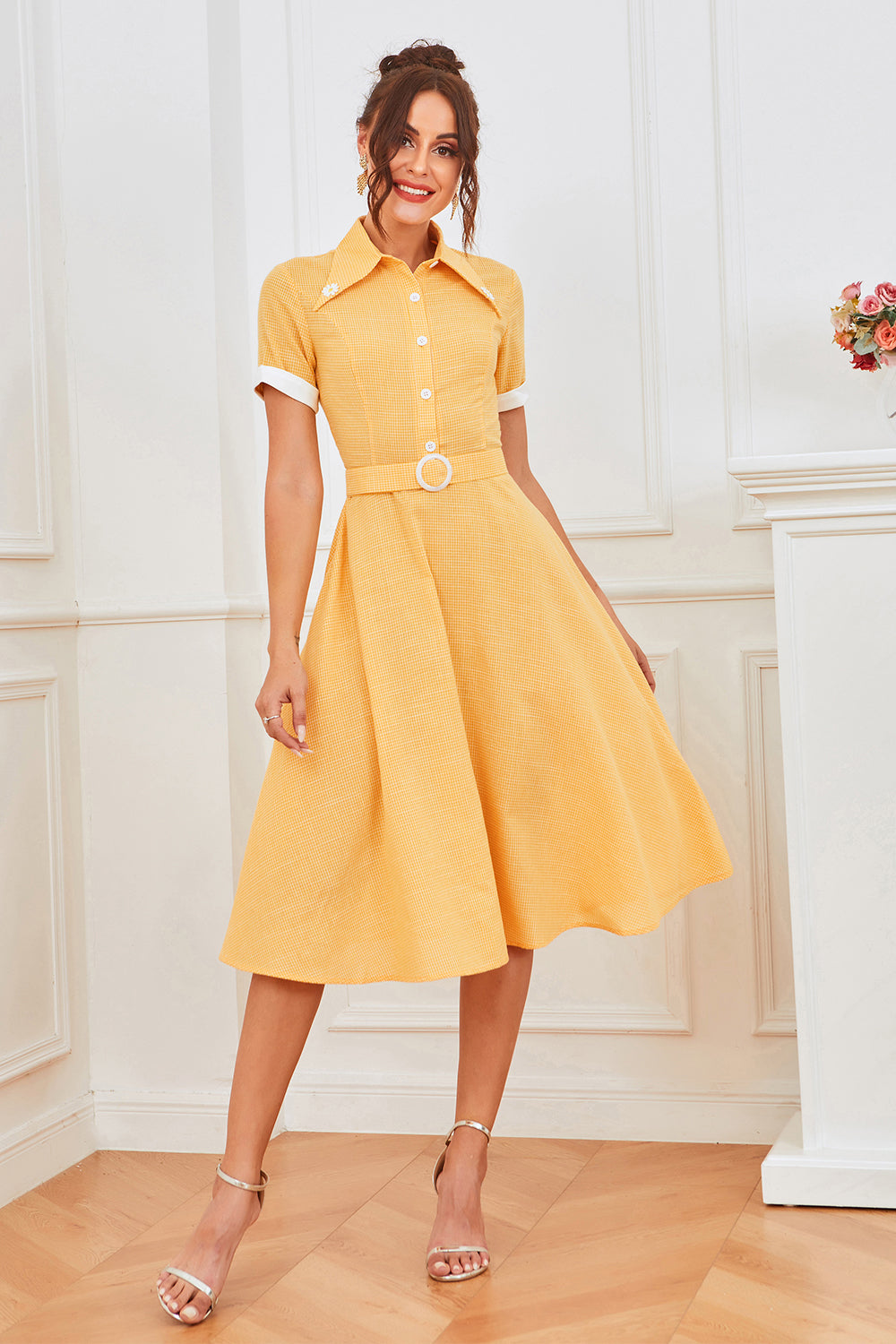 Robe Pin-Up Fleurie - Style Rétro Hearts & Roses Robe Pin-Up Fleurie - Style Rétro Hearts & Roses