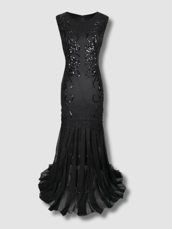 Robe Gatsby Longue - Rétro Chic Noire