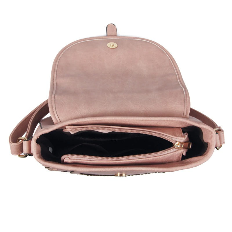 Sac à Main Années 70 Vintage Cuir Marron - 20x44 Cm Anses Courtes