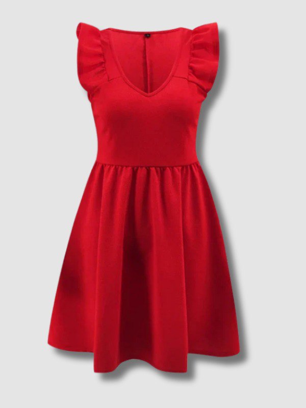 Robe à volants rouge Vintage