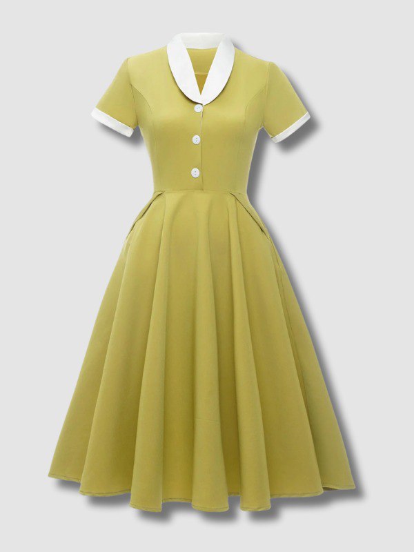 Robe Couleur Citron Vintage
