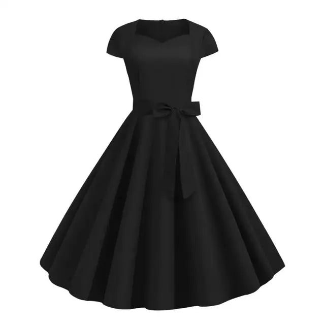 Black rockabilly dress best sale