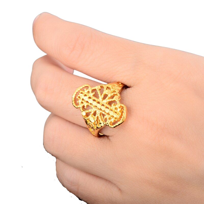 Vintage Yellow Gold Zinc Alloy Ring