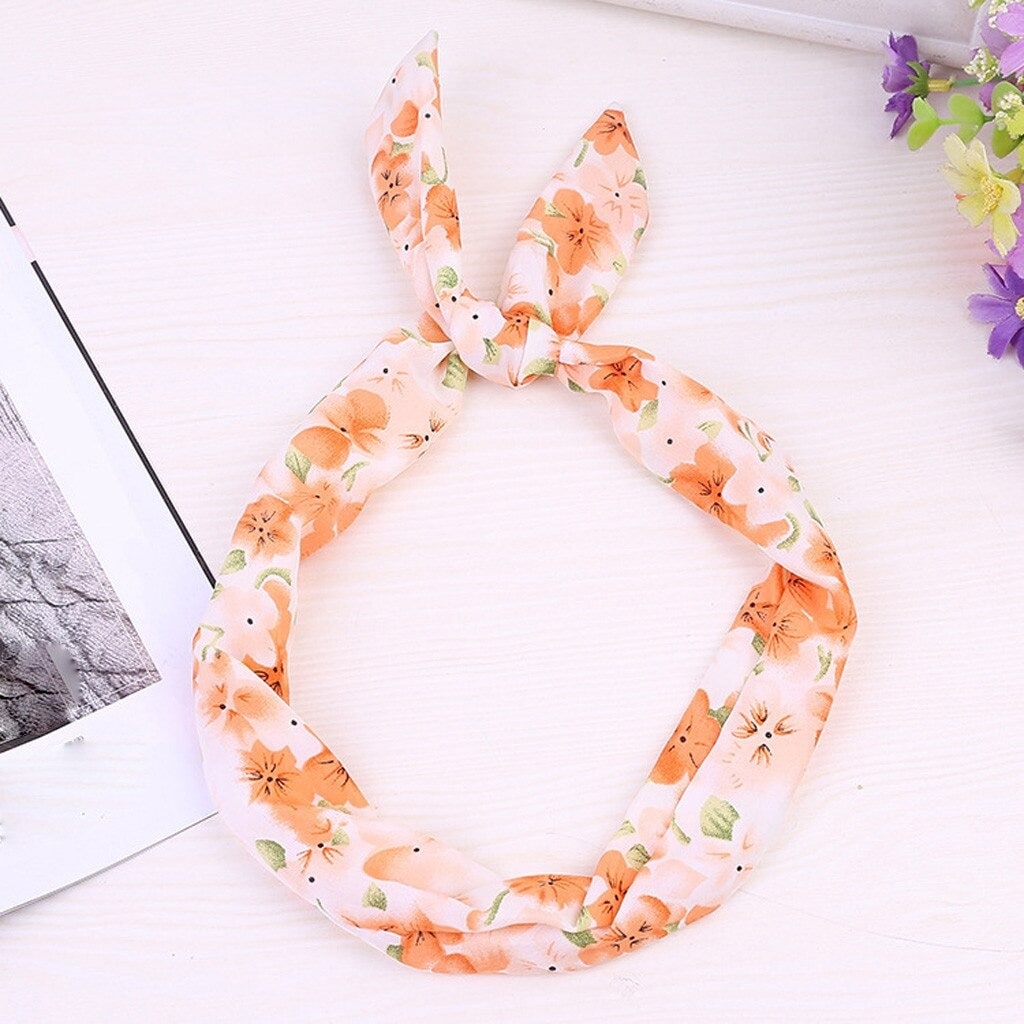 Orange Bohemian Flower Headband