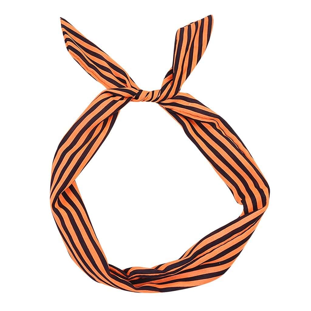 Vintage Headband - Orange Black
